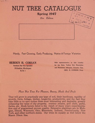 Cover for Nut tree catalogue, spring 1947