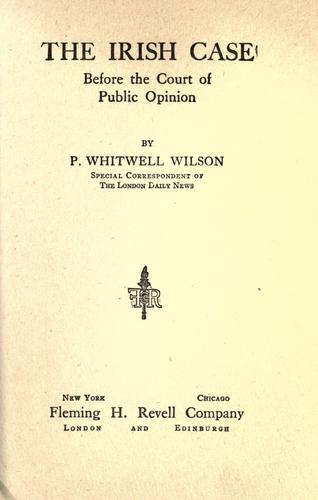 Cover for The Irish case before the court of public opinion