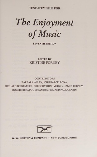 Cover for The Enjoyment of Music