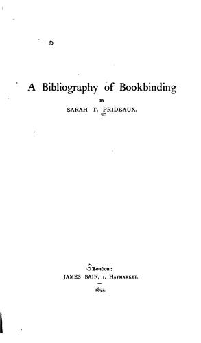 Cover for A Bibliography of Bookbinding