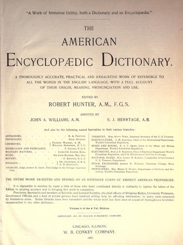 Cover for The American encyclopaedic dictionary.