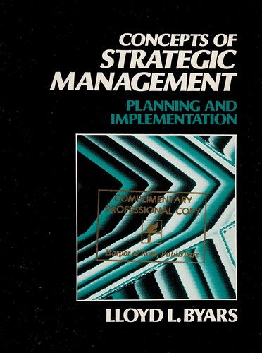 Cover for Concepts of strategic management