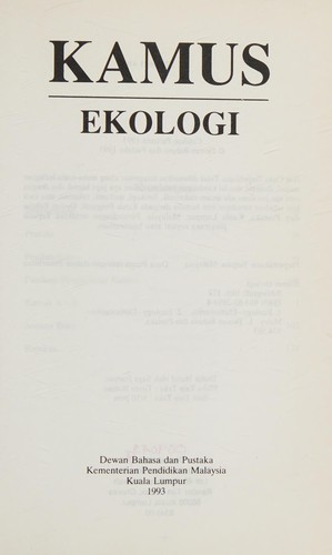 Cover for Kamus ekologi.