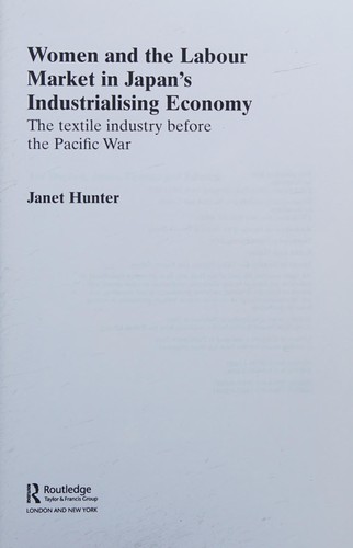 Cover for Women and the Labour Market in Japan's Industrialising Economy