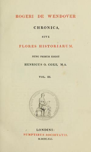 Cover for Rogeri de Wendover Chronica