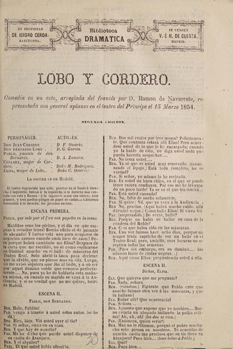 Cover for Lobo y cordero