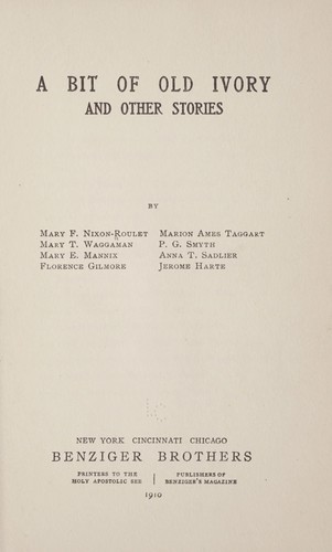 Cover for A bit of old ivory, and other stories