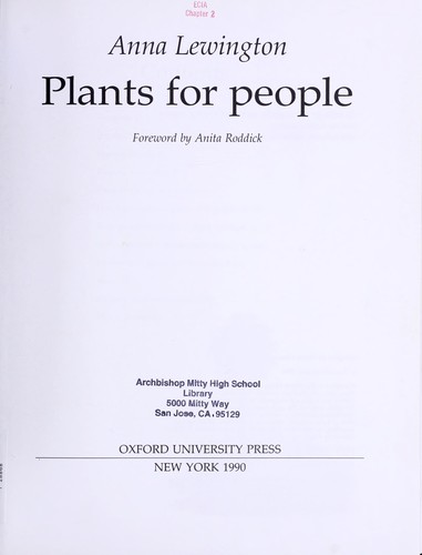 Cover for Plants for people