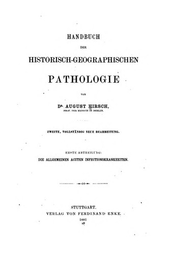 Cover for Handbuch der historisch-geographischen Pathologie v. 3, 1886