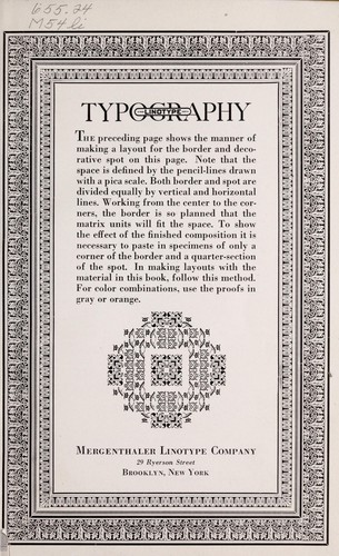 Cover for Linotype typography