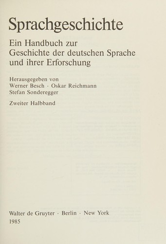 Cover for Sprachgeschichte