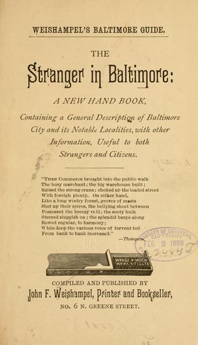 Cover for Weishampel's Baltimore guide