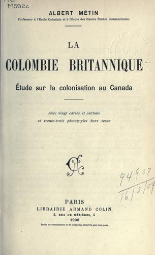 Cover for Colombie Britannique