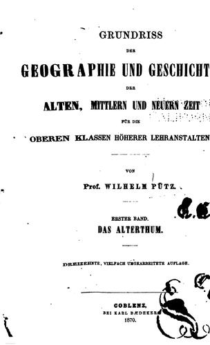 Cover for Grundriss der Geographie und Geschichte der alten: Mittlern und Neuern Zeit ...