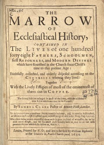 Cover for The marrow of ecclesiastical history