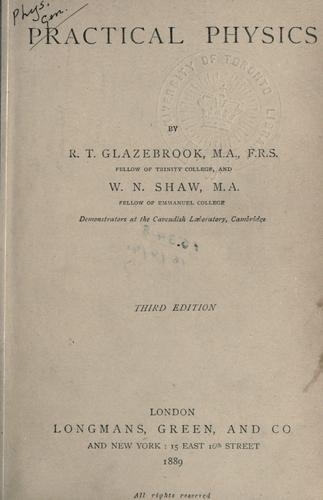 Cover for Practical physics.