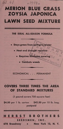 Cover for Merion blue grass, zoysia Japonica, lawn seed mixture