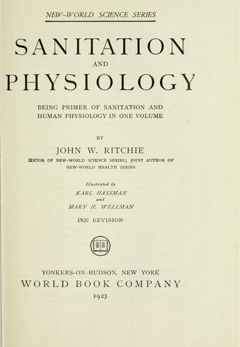Cover for Sanitation and physiology