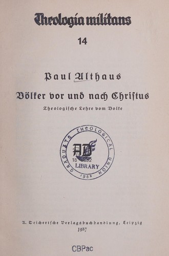 Cover for Völker vor und nach Christus