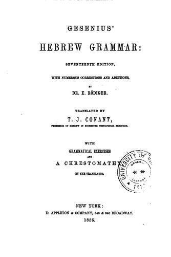 Cover for Gesenius' Hebrew Grammar