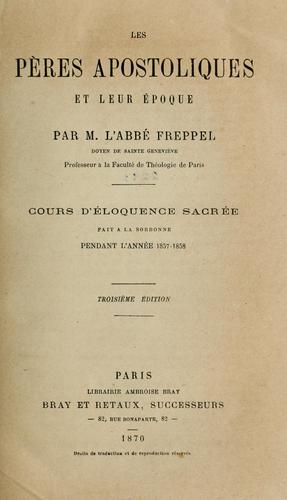 Cover for Les Pères apostoliques et leur époque