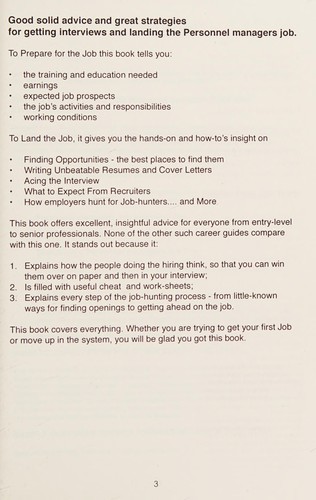 Cover for How to Land a Top-Paying Personnel Managers Job