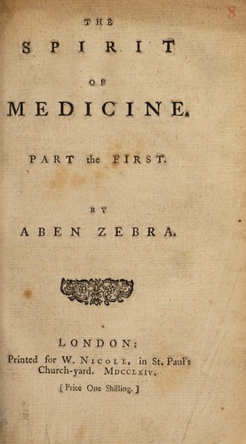 Cover for The spirit of medicine