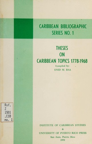 Cover for Theses on Caribbean topics, 1778-1968.