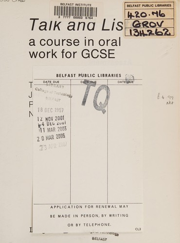 Cover for Talk and Listen