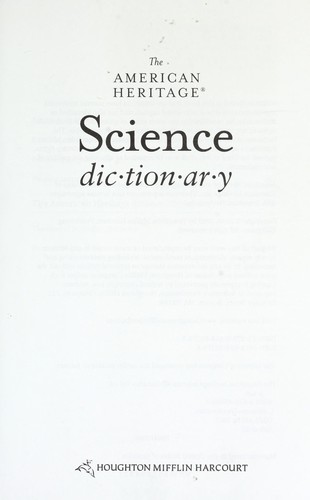 Cover for The American heritage science dictionary.