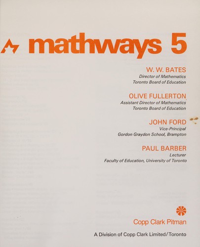 Cover for Mathways, 5