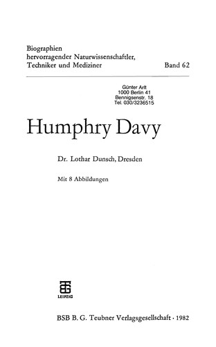 Cover for Humphry Davy