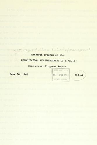 Cover for Semi-annual progress report.