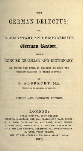 Cover for The German delectus, or, Elementary and progressive German reader