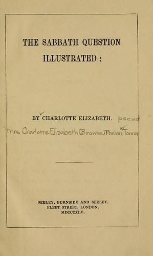 Cover for The sabbath question illustrated