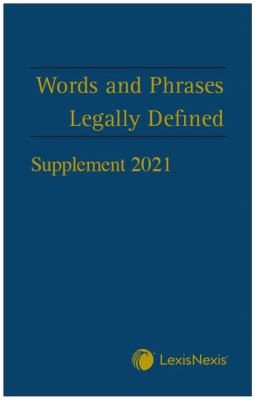 Cover for Words and Phrases Legally Defined 2021 Supplement
