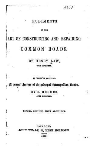 Cover for Rudiments of the Art of Constructing and Repairing Common Roads