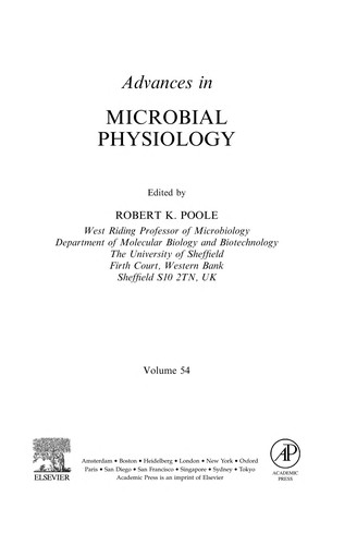 Cover for Advances in microbial physiology