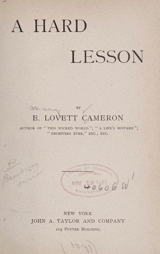 Cover for A hard lesson