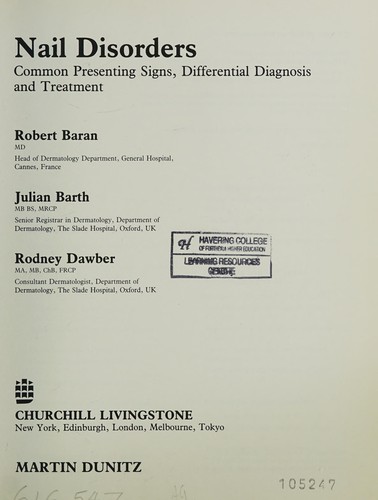Cover for Nail disorders