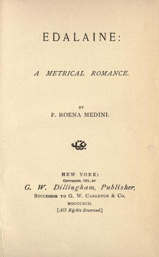 Cover for Edalaino: a metrical romance.