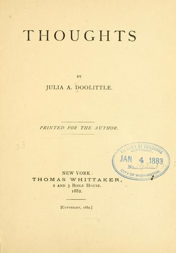 Cover for Thoughts