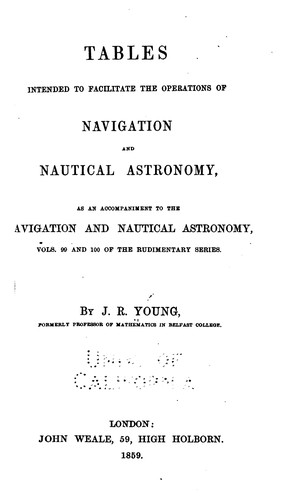 Cover for Tables Intended to Facilitate the Operations of Navigation and Nautical ...