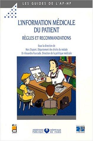 Cover for L'information medicale du patient regles et recommandations