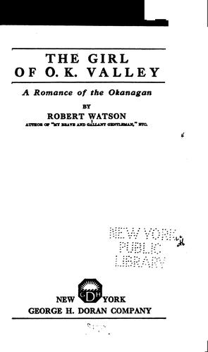 Cover for girl of O. K. Valley