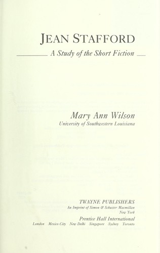 Cover for Jean Stafford
