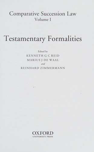 Cover for Testamentary formalities