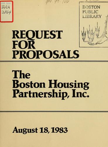 Cover for Request for proposals.