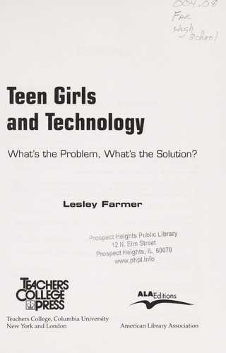 Cover for Teen girls and technology