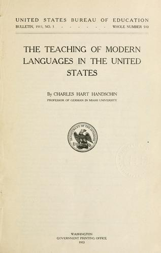 Cover for The teaching of modern languages in the United States